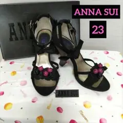 ANNA SUI アナスイ　サンダル　黒　リボン　木の実
