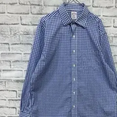 ブルックスブラザーズ長袖シャツ！ブルーギンガムチェックM 0325