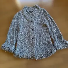 フリンジ付き長袖カーディガン Mサイズ