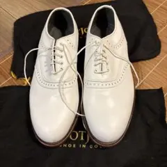 Acne Studios レザー ダービーシューズ ホワイト 41 ペイント加工 