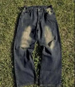 yoloヴィンテージワイドウォッシュデニムパンツ HA0019