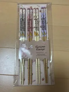 可愛いキャラクター柄 箸4本セット　おさるのジョージ お箸セット