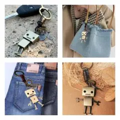 ロボット キーリング キーホルダー　アクセサリー オシャレ　アンティーク レトロ