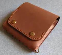 栃木レザーヌメ革★スマート・トラッカーウォレット　ライトキャメル★軽くて色々入る