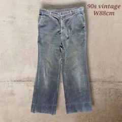 Y2K90svintage太畝 ワイドコーデュロイパンツ グレーフェードレア