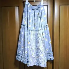 ピンクハウス♡2023夏♡ロングスカート　ブルーグレー　ひなぎく