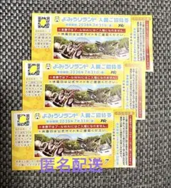 よみうりランド 入園ご招待券 3枚セット　のりもの券付きのサムネイル