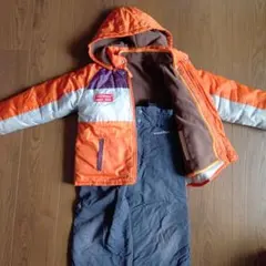 子ども用スキーウェア オレンジとグレー　120