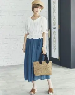 earth music&ecology　アース　ブラウス　ピンタック　ホワイト