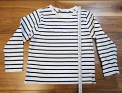 GU キッズ 長袖Tシャツ ブラック×ホワイト ボーダー 120サイズのサムネイル