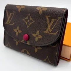 【極美品】ルイヴィトン ポルトモネロザリ モノグラム 折り財布 フューシャ