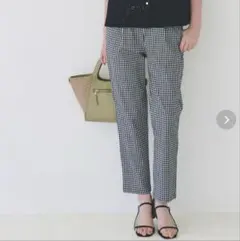 grove 【冷感】サマーハイパーストレッチテーパードパンツ ギンガムチェックのサムネイル