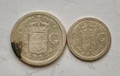 【オランダ東インド会社・銀貨】１９１２年 １／４ギルダー 銀貨 C921 1912年 1/4ギルダー銀貨・1/10ギルダー銀貨 全2枚 - メルカリ