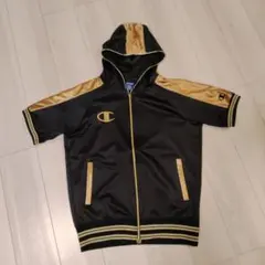 チャンピオン ジャージ 黒 金 パーカー L ロゴ 刺繍