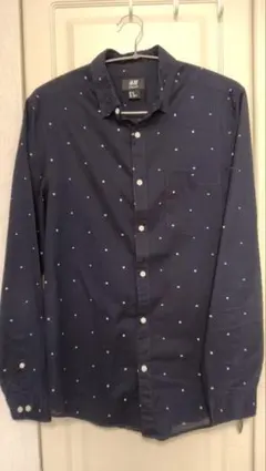 【美品】H&M ネイビー Mサイズ 長袖シャツ