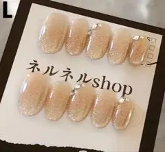 1613:ピンクチークにシルバーマグネットシーラーエッジストーン☆Lサイズ