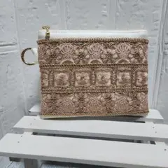インド刺繍リボン.ハンドメイド.ポーチ