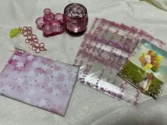 ピンクの花柄グッズセット　桜柄　まとめ売り