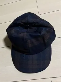 Laundry ダークブルー ブラウン チェック キャップ　ユニセックス