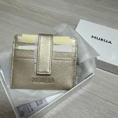 ミニ財布 コンパクト財布 MURUA ゴールド キャッシュレスのサムネイル