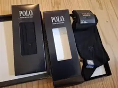 POLO ブラック ソックス 25-26cm　箱入り　2足のサムネイル