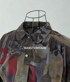 古着 レトロ古着 Vintage 昭和レトロ 総柄 柄シャツ ブラウス