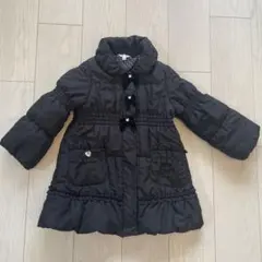 エニファム　ブラック中綿コート フリル付き