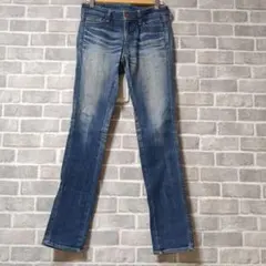 バックナンバー　美品 スキニー ジーンズ デニム パンツ 脚長効果　27インチ