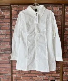 【新品】ホワイト 白 長袖シャツ ロングシャツ ミニシャツワンピ Aライン XL