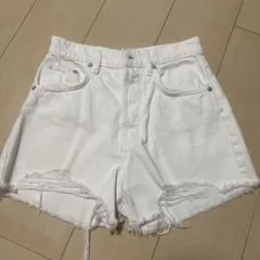 ZARA ホワイト フリンジショートパンツ