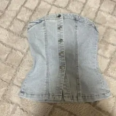 H＆Mウエストシェイプデニムチューブトップ