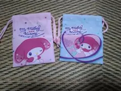 ダイソー　クロミ　マイメロディ　チェーンつきファスナーケース　プチ巾着