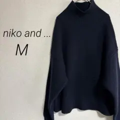 16②【ニコアンド】タートルネック ニットセーター　秋冬ゴーデ　ネイビー　M