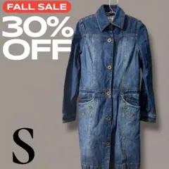 「即日発送」S BBP デニムジャケット 膝丈 ボタン付き コート