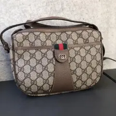 オールドグッチ シェリーライン GG ロゴ レザー ショルダーバッグ