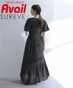 Avail シュリーブ シアーフロントボタン 半袖 ロングワンピース