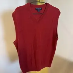 赤 Vネック ノースリーブ ベスト