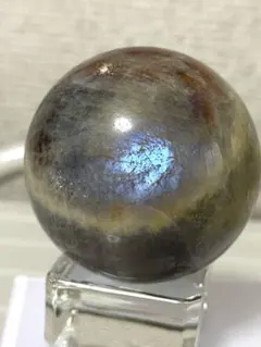 珍！ブラックムーンストーンとラブラドライトの共生 スフィア 天然石 