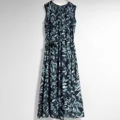 ALPHA CUBIC カットジャガード ボタニカル 水彩 ワンピース