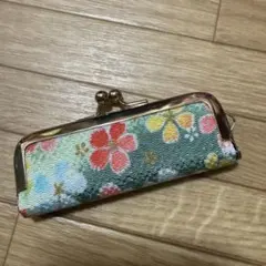 印鑑ケース　和柄　グリーン　花柄