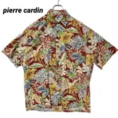 T-1491 pierre cardin アロハシャツ 総柄 テラコッタ Lのサムネイル