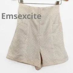 新品 エムズエキサイト ハイウエストショートパンツ ギンガムチェック ベージュFのサムネイル