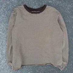 00s オールドユニクロ 短丈 ボーダー ロンＴ y2k シティーボーイ 人気