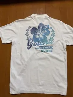 GOTCHA GOLFポロシャツXL白　英字プリント　サーフ　ゴルフ　ロゴ刺繍のサムネイル