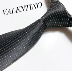 「美品」VALENTINO / ネクタイ/ ストライプ柄 /ブラック