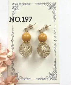 NO.197 大きめアンティーク調#ピアスorイヤリングハンドメイド