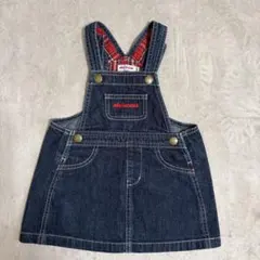 miki HOUSE デニムジャンパースカート 90cm