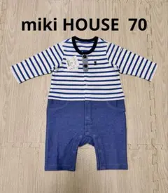 新品　ミキハウス　ロンパース　カバーオール　70