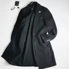 LARDINI　ラルディーニ　チェスターコート　ウール　52　ブートニエール ラルディーニ LARDINI 52 ブートニエール ウールチェスターコート 黒