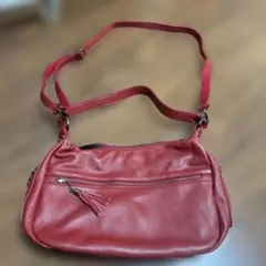 レザー レッド 本革ショルダーバッグ